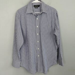 Ralph Lauren Non iron 15 1/2  32/33 dress shirt navy white